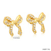 Butterfly Bow Shaped Zircon Stud Earrings Stainless Steel Piercing Gold Color Stylish For Women Jewelry - Image 11