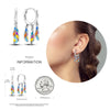 Silver Hoop Earrings For Woman Zircon Heart Shape Star Eardrop Earring Jewelry - Image 39