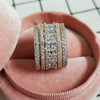 Two-Tone Wide Rings for Women Full Brilliant Cubic Zirconia Superb Party Jewelry Chic Accessories - Image 1