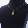 Four Leaf Clover Stainless Steel Necklaces For Women Green Zircon Gold Color Quality Jewelry Pendant Necklace Gift - Image 3