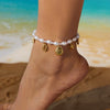 Colorful Crystal Zircon Metal Chain Anklets for Women Bohemia Starfish Shell Conch Tassel Bracelet On The Foot Beach Jewelry - Image 9