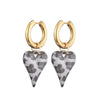 Acrylic Resin Leopard Heart Pendant Hoop Earrings Woman Gold Color Thick Stainless Steel Ear Buckle Female Jewelry - Image 16