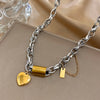 Heart Detail Necklace or Bangle in Two-Tone Stainless Steel Style - Image 28