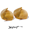 Stainless Steel Geometric Unusual Stud Earrings Prevent Allergy Simple Metal Gold Pvd Plated Jewelry Gift - Image 1