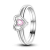 Charms Spring Silver Color Rings Pink Heart Shaped Zircon Cat Rings For Woman Romantic Wedding Engagement Jewelry Gifts - Image 11