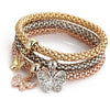 3Pcs Heart Bracelet Set For Women Crystal Owl Lock Key Music Sign Butterfly Elephant Charm Bangle Party Jewelry Gift - Image 10