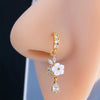Flower Heart Butterfly Moon CZ Dangle Body Piercing Jewelry L Shaped Nose Stud Nose Rings Nose Ring Studs - Image 6