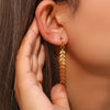 Gold Plated Snowflake Long Tassel Hoop Earrings 316L Stainless Steel Jewelry For Women Everyday Wear - Image 3