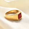 Big Square Cut Stone Signet Ring Large Colour Quartz Cocktail Ring For Women Men Jewelry Party Gifts - Image 5