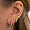 3Pairs Set Stainless Steel Crystal Oval Huggie Hoop Earrings for Women Gold Plated Dangle Hoop Earring Punk Jewelry - Image 1