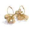 Exclusive Design Stainless Steel Metal Flower Big Hoop Earrings Personality Eye-catching Jewelry - Image 7