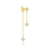 1PC Horse Eye Octagonal Star Moon Blue Zircon Tassel Chain Earring For Women Silver Classic Earring - Image 16