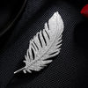 Suyu Copper Micro Inlaid Cubic Zirconia Feather Brooch Women Wedding Jewelry Gift Clothing Accessories - Image 1