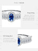 MODIAN 925 Sterling Silver Sparkling Royal Blue Oval CZ Luxury Ring Classic Wedding Anniversary Fine Jewelry For Women Gifts