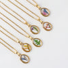 Stainless Steel Dried Flower Pendant Necklace For Women Irregular Round Geometric Clavicle Chain Wedding Jewelry Gift - Image 6