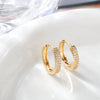 6/8/10/12mm Silver Color Double Row Zircon Hoop Earrings for Women Y2K CZ Huggies Earring Jewelry Gifts - Image 2