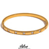 Stylish Cubic Zirconia Stainless Steel Wrist Bangle Bracelet Gold Plated Jewelry for Women Charm - Image 1