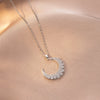 Cubic Zircon Star Crescent Moon Pendant Necklace Crystal Chain Jewelry Birthday Gifts For Women Girls - Image 4
