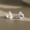 Pear Cut Earrings for Women Gold Plated Jewelry Silver Ear Studs - Image 3