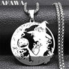 Witch Ball Moon Spell Pendant Necklace for Women/Men Silver Color Stainless Steel Wicca Pagan Chain Jewelry Colier NZZZ526S02 - Image 1