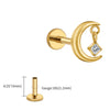 Titanium 16G CZ Moon Cartilage Earring Tiny Crescent Moon CZ Dangle Helix Tragus Conch Stud Ear Piercing - Image 14