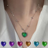 Thermochromic Mood Monitor Heart Pendant Necklace Color Change As Emperature Women Girls Clavicle Chain Necklaces Lover Jewelry - Image 7