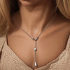 Silver Ocean Double Necklace Starlight Raindrop Four-leaf Clover Necklace for Women Anniversary Jewelry Gifts - Image 2