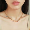 316L Stainless Steel Ball Chain Necklace with Multicolor Crystal and Zircon Details - Image 6
