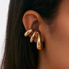 1pc Simple Metal Multilayer Hollow Ear Clips for Women Fake Piercing Water Drop Teardrop Cartilage Clip Earring Ear Cuff Jewelry - Image 1