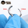 Two Piece Titanium Hinged Hoop Earrings with Clear Stone Detail - Image 13