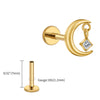 Titanium 16G CZ Moon Cartilage Earring Tiny Crescent Moon CZ Dangle Helix Tragus Conch Stud Ear Piercing - Image 17