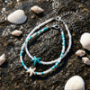 Cute Blue Starfish Beaded Anklets Set for Matching Handmade Elastic Foot Bracelets Summer Holiday Jewelry Friend Gift - Image 5