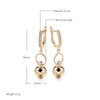 Rose Gold Color Metal Ball Long Drop Earrings For Women Zircon Setting Wedding Party Jewelry - Image 2