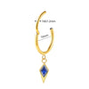 1Pc Titanium Zircon Star Pendant Earrings for Women Hinged Segment Hoop Ring Drop Earring Piercing Body Jewelry 16G - Image 2
