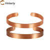Copper Bracelets for Women Men Unisex 8mm Adjustable Open Cuff Bangles Female Resizable Jewelry Soft Metal Simple - Image 1