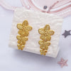 Golden Stainless Steel Flower Stud Earrings For Women Vintage Style Elegant Romance Ladies Stud Daily Wear Jewelry - Image 1