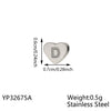 Carlidana High Polish Stainless Steel Silver Color 7 6mm Engraved Letter Alphabet Initial Perforated Heart Charm Accessories - Image 19