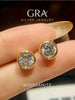 Diamond Round Stud Earrings for Women Silver Wedding Earring Jewelry Gifts - Image 2