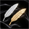 Simple Long Feather Brooch Pin Men Badge Leaf Shape Brooches for Women Accessories Party Suit Decoration Ornaments Gifts - Image 4