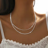 Simple Sparkling Necklace For Women Silver Color Clavicle Chain Choker Necklace Female Korean Wedding Party Jewelry Gift - Image 2