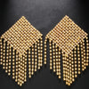 Square Tassel Nipple Stickers Women Cover Chest Decoration 2Pcs Adhesive Bra Sexy Rhinestone Breast Pasties Adult Game