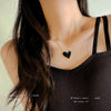 European and American Sexy Black Peach Heart Pendant Stainless Steel Necklace Girl's Sexy Necklace Accessories For Womans Gift - Image 2
