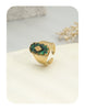 Yachan Stainless Steel Wide Rings For Women Gold Plated Tap Metal Texture Stone Wide Ring Jewelry Gift - Image 10