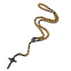 Qigo Rosary Necklace Vintage Jesus Cross Catholic Brown Wood Beads Prayer Religious Jewelry For Men Women - Image 6