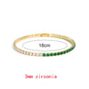 Emerald Cubic Zirconia CZ Tennis Bracelets for Women Gold Plated Charm Green Female Bangles Wedding Jewelry Gift - Image 7