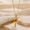 Pendant Necklace with Textured Chain and Multiple Charm Designs - Image 10