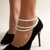 1PC Multilayer Tassel Pearl Chain Anklets Women Lady High Heel Ankle Bracelet Barefoot Sandals Prom Foot Party Jewelry - Image 7