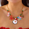 Christmas Metal Chain Necklace For Women Crystal Zircon Elk Santa Claus Snowman Bell Xmas Tree Pendant Choker Jewelry - Image 5