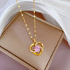 Heart Stainless Steel Zirconia Necklaces For Women Girls Love Gold Color Metal Necklace Party Birthday Daily Jewelry - Image 27