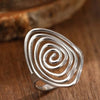 Stainless Steel Geometric Spiral Line Open Rings for Women Men Vintage Metal Adjustable Finger Rings Couple Jewelry Gifts - Image 7